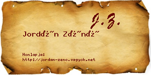 Jordán Zénó névjegykártya